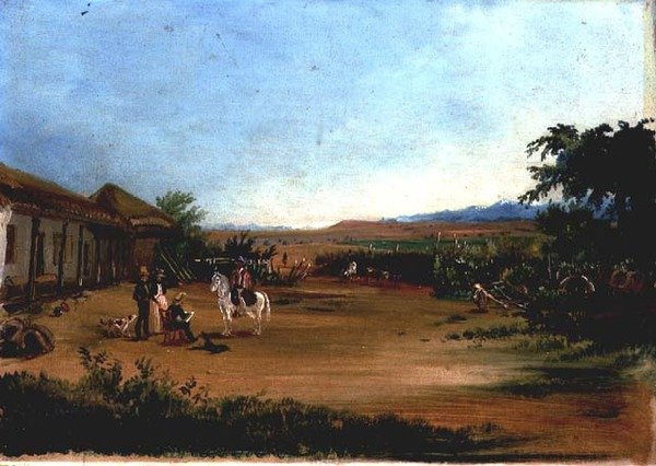 Självporträtt av målaren på gården "La Huerta". av Johann Moritz Rugendas