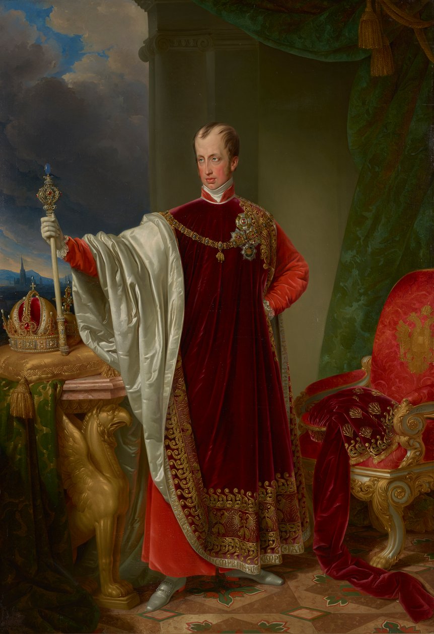 Kejsar Ferdinand i regalierna av Guldfleeceorden av Johann Nepomuk Ender