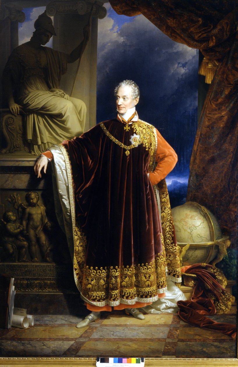 Porträtt av prins Clemens (Clement) Wenzel Lothar von Metternich (1773-1859), österrikisk statsman och diplomat målning av J.N.Ender av Johann Nepomuk Ender