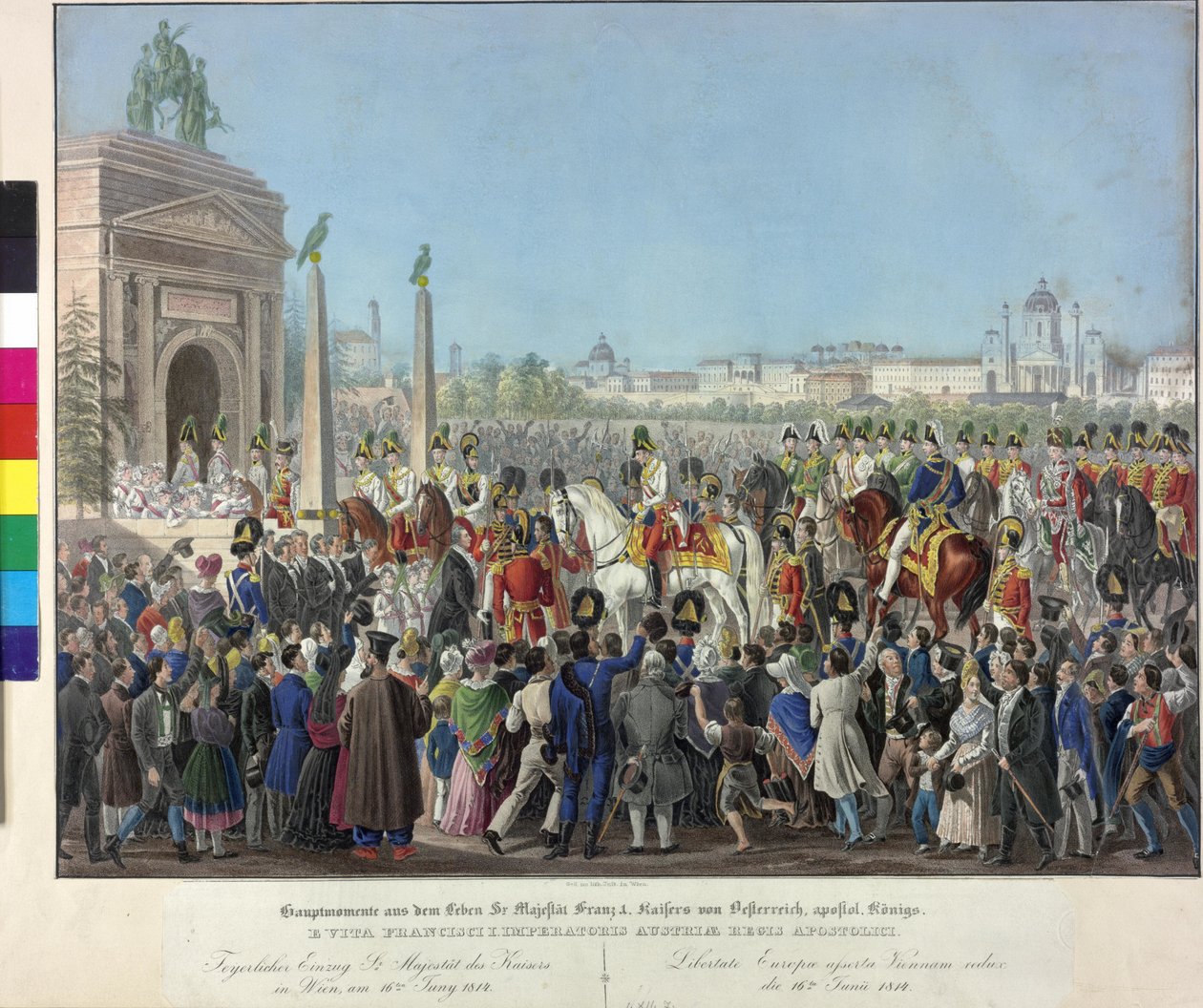 Franz I:s inträde den 16.6.1814 i Wien av Johann Nepomuk Hoechle
