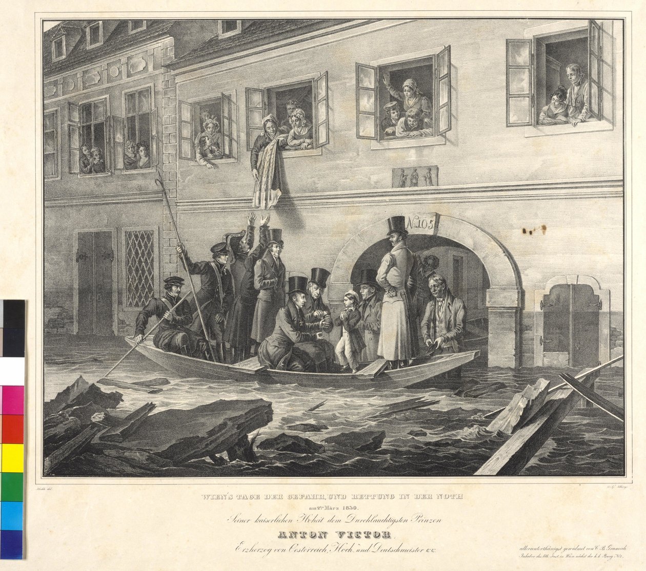 Från Wien dagen för faran och bärgningen i Noth den 2 mars 1830 av Johann Nepomuk Hoechle