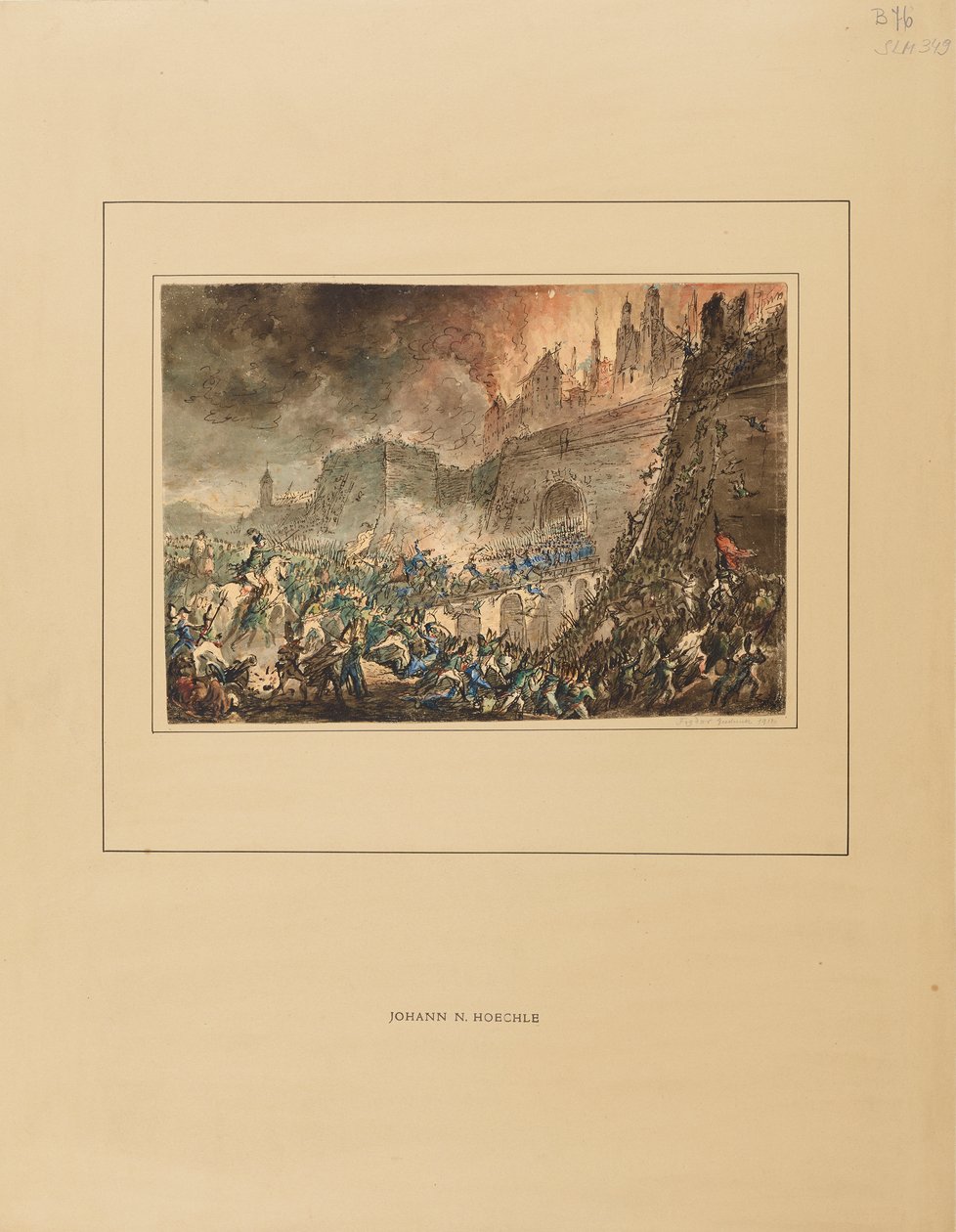 Stormningen av Wien vid Stubentor av den franska armén 1809 av Johann Nepomuk Höchle