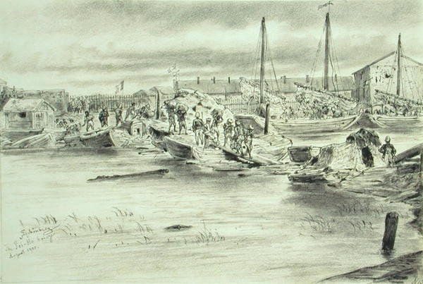 Pei-Ho-bron, augusti 1900 (akvarell på papper) av Johann Nepomuk Schonberg