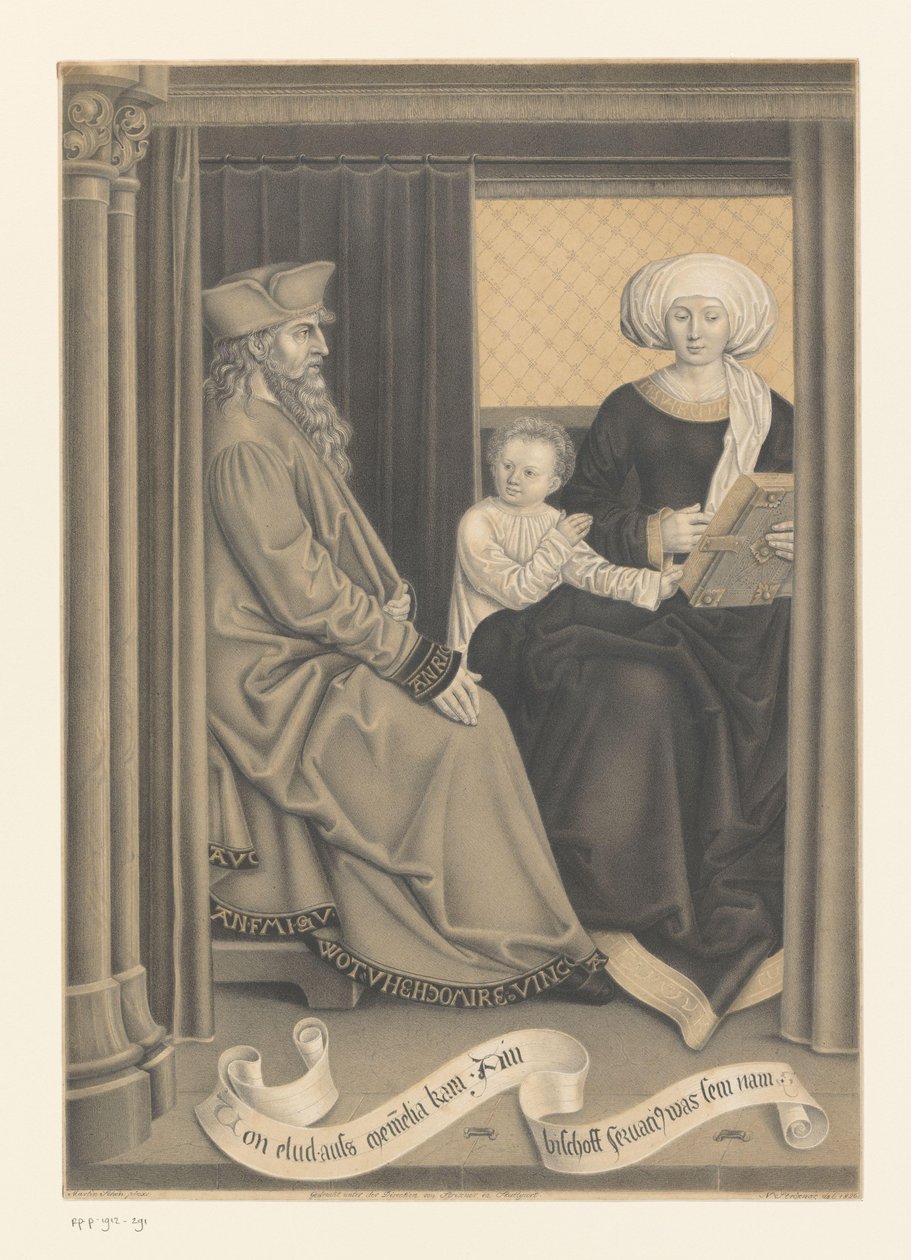 Biskop Servatius med hustru och barn Verk ur samlingen av bröderna Boisserée (serietitel) Galerie des Frères Boisserée (serietitel) av Johann Nepomuk Strixner