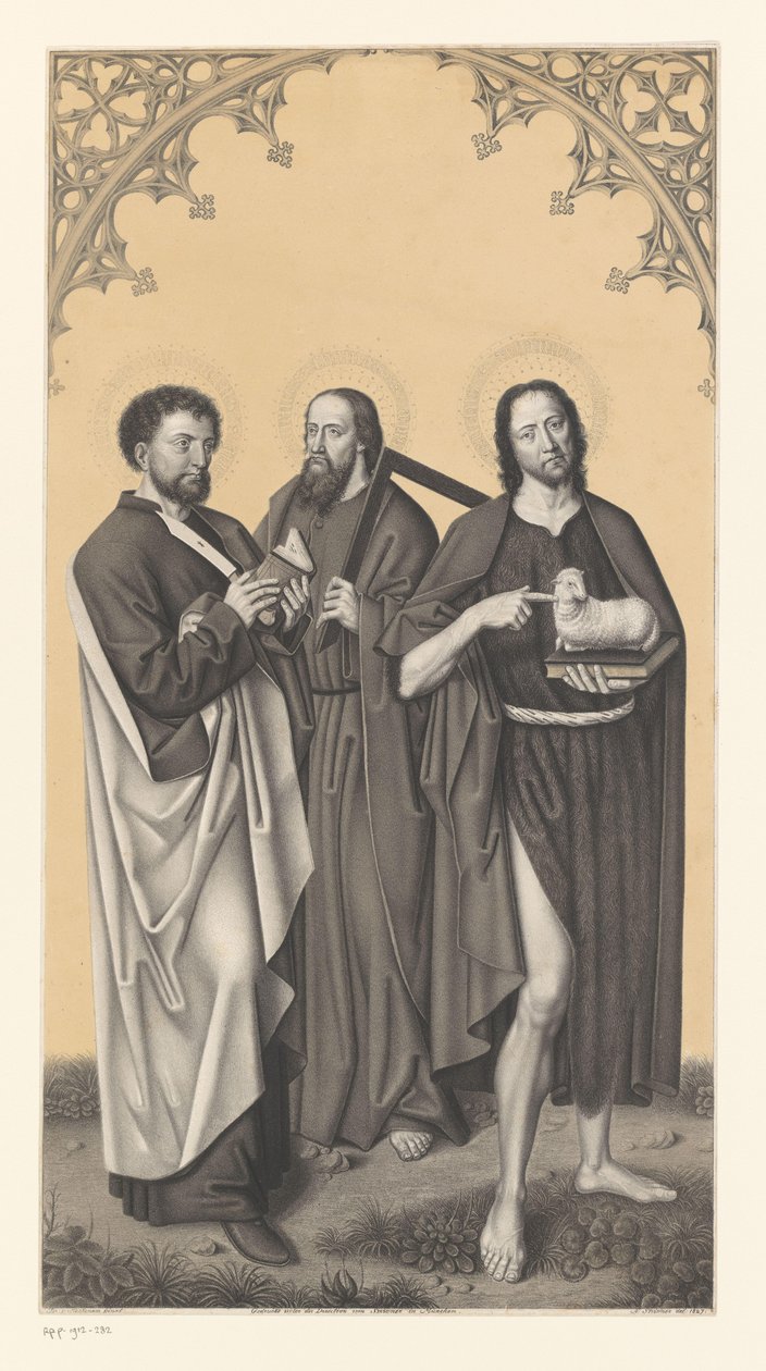Saint Bartholomew, Thomas och Johannes Döparen Verk ur samlingen av bröderna Boisserée (serietitel) Galerie des Frères Boisseree (serietitel) av Johann Nepomuk Strixner