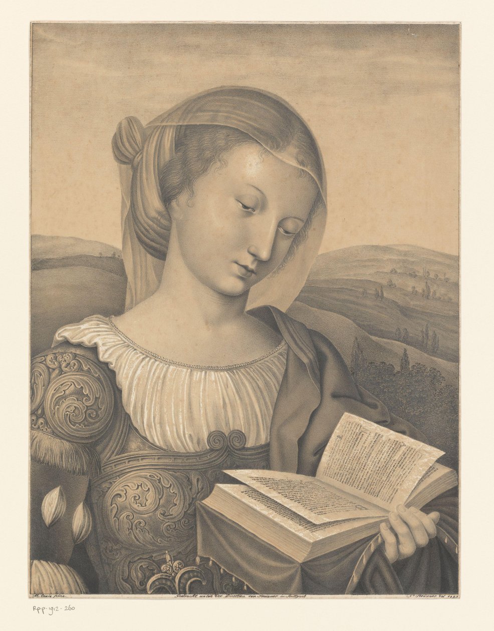 Saint Catherine med bok Verk ur samlingen av bröderna Boisserée (serietitel) Galerie des Frères Boisserée (serietitel) av Johann Nepomuk Strixner