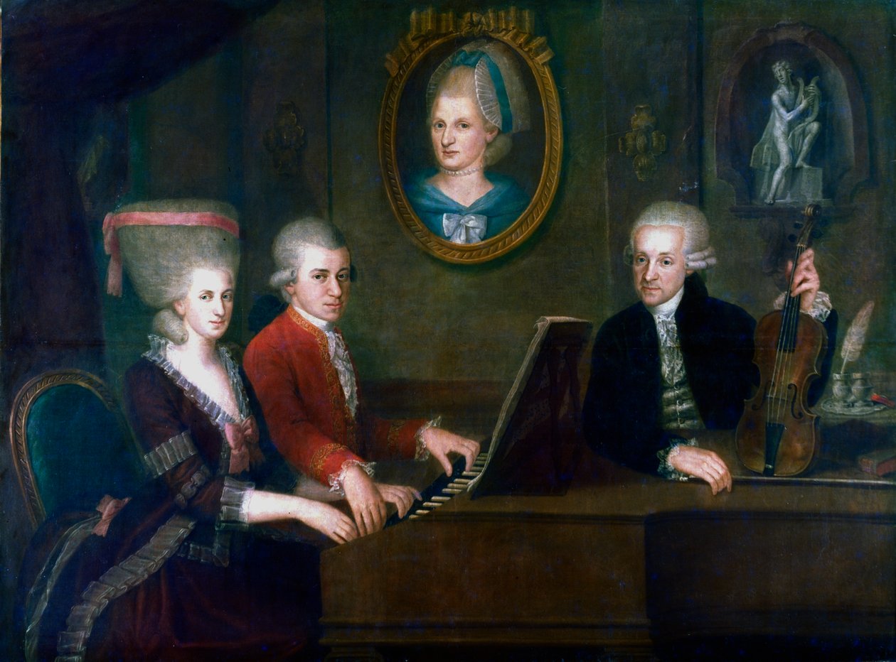 Familjen Mozart, 1780-1781 av Johann Nepomuk della Croce
