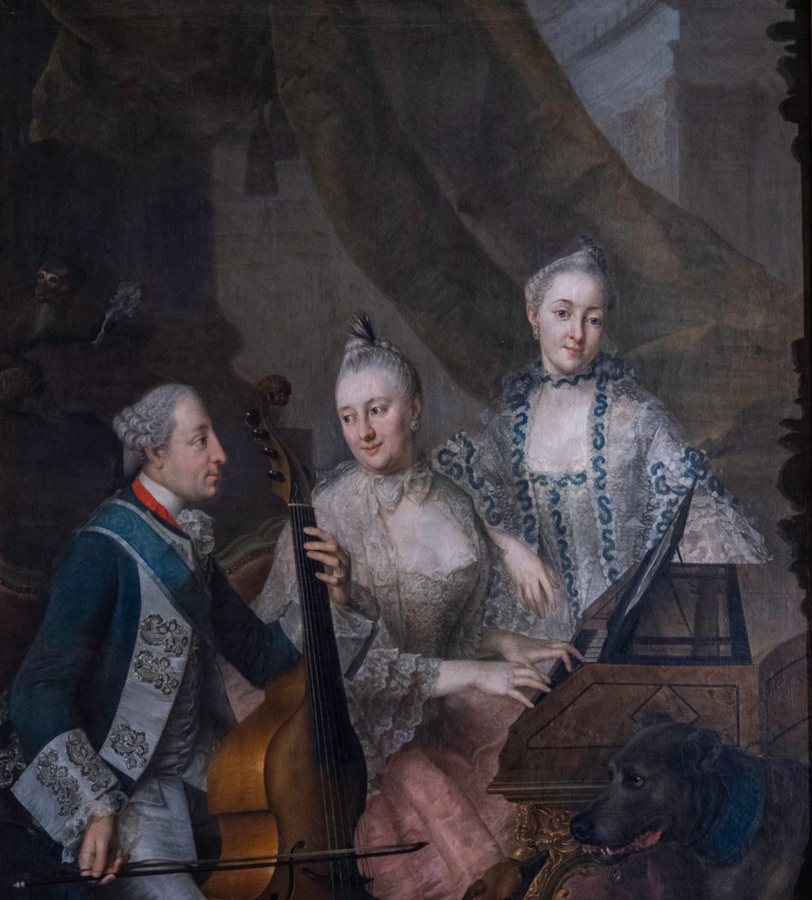 Tyska: Kurfursten Maximilian III Joseph med sin fru och syster Kurfursten Maximilian III Joseph med sin fru och syster av Johann Nikolaus Grooth