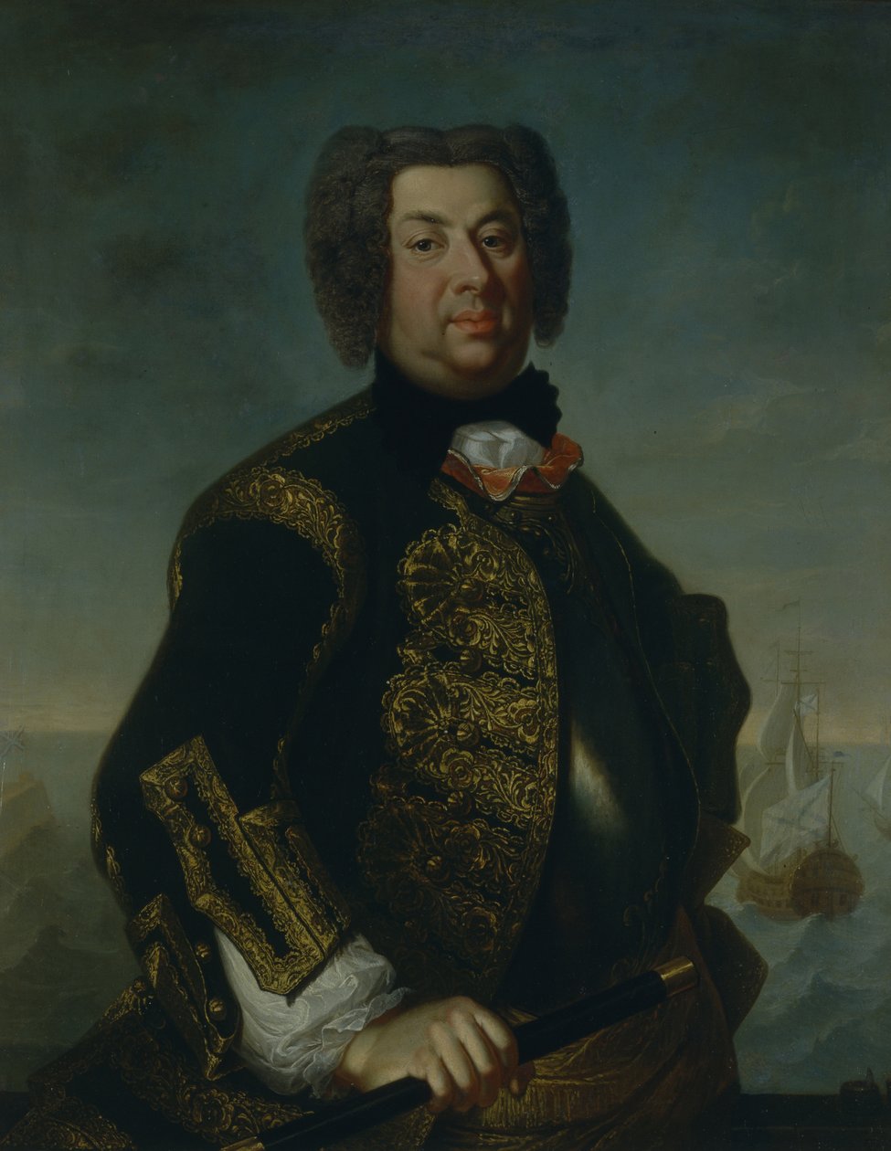 Porträtt av kontraamiral Vasilij Afanasievich Dmitriev-Mamonov, 1735 av Johann Paul Luedden