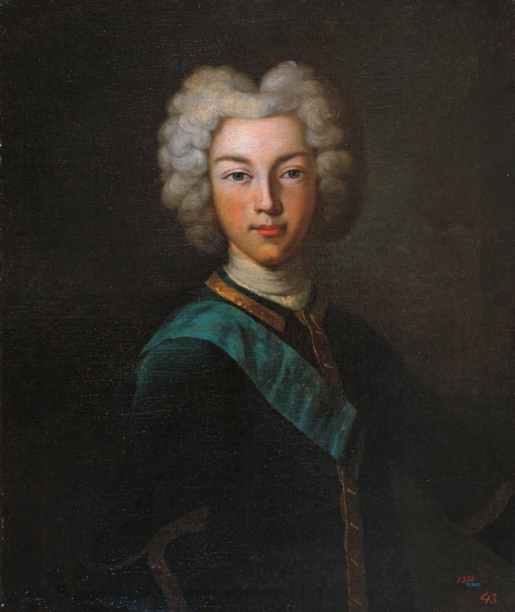 Porträtt av tsaren Peter II av Ryssland 1715-1730, slutet av 1720-talet av Johann Paul Luedden