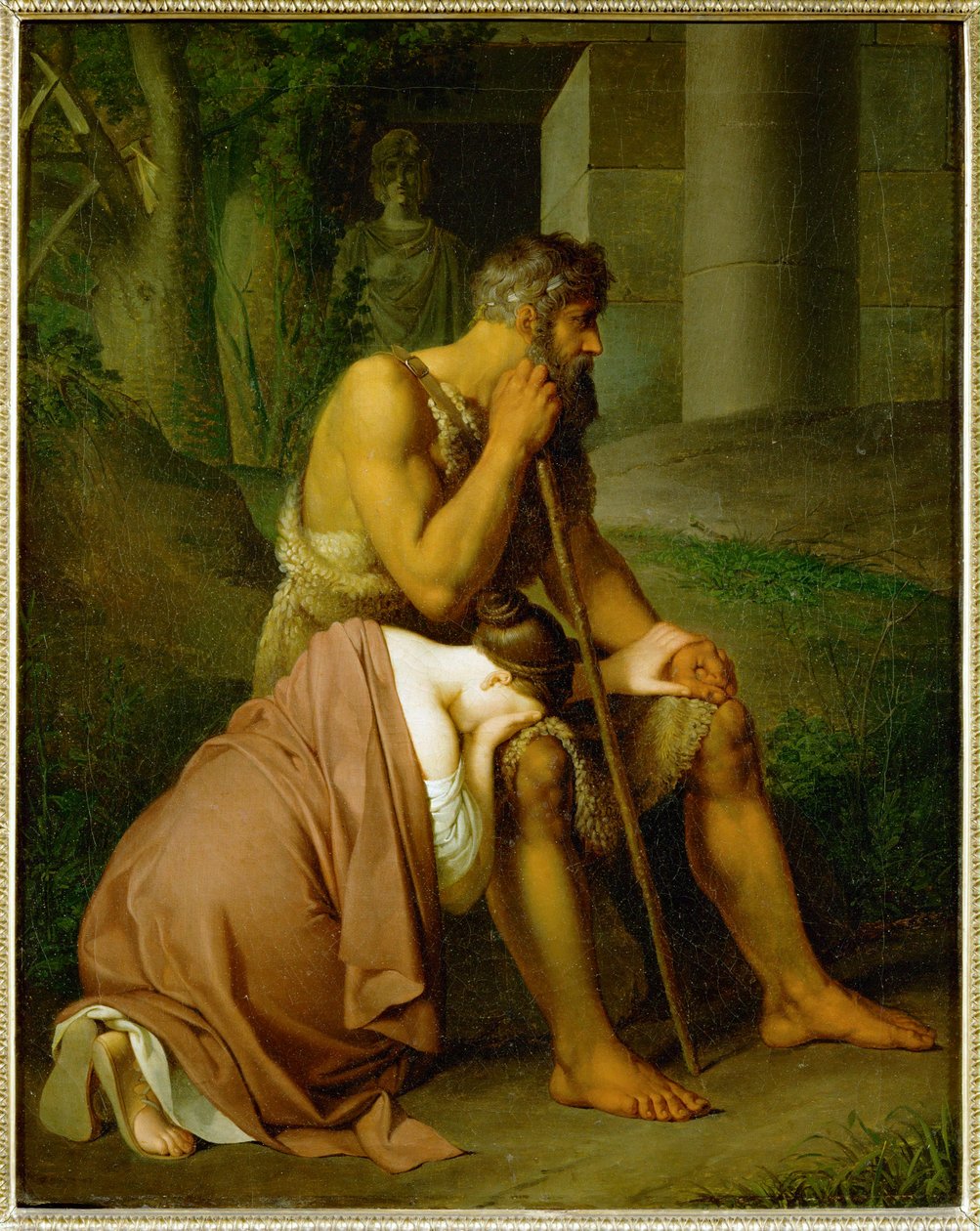 Oidipus och Antigone... av Johann Peter Krafft