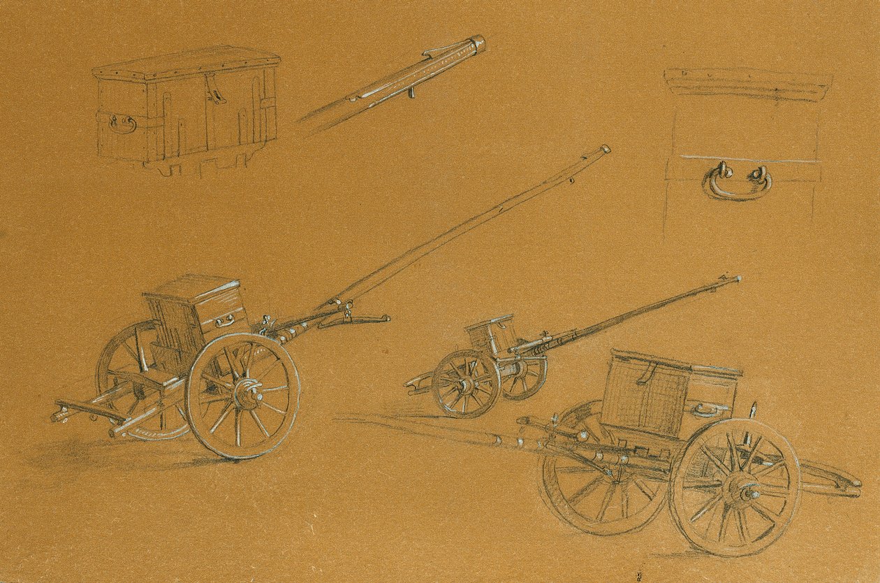 Studie för kanoner, armétillbehör av Johann Peter Krafft