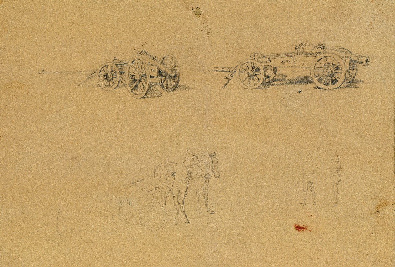 Studie för kanoner, armétillbehör av Johann Peter Krafft