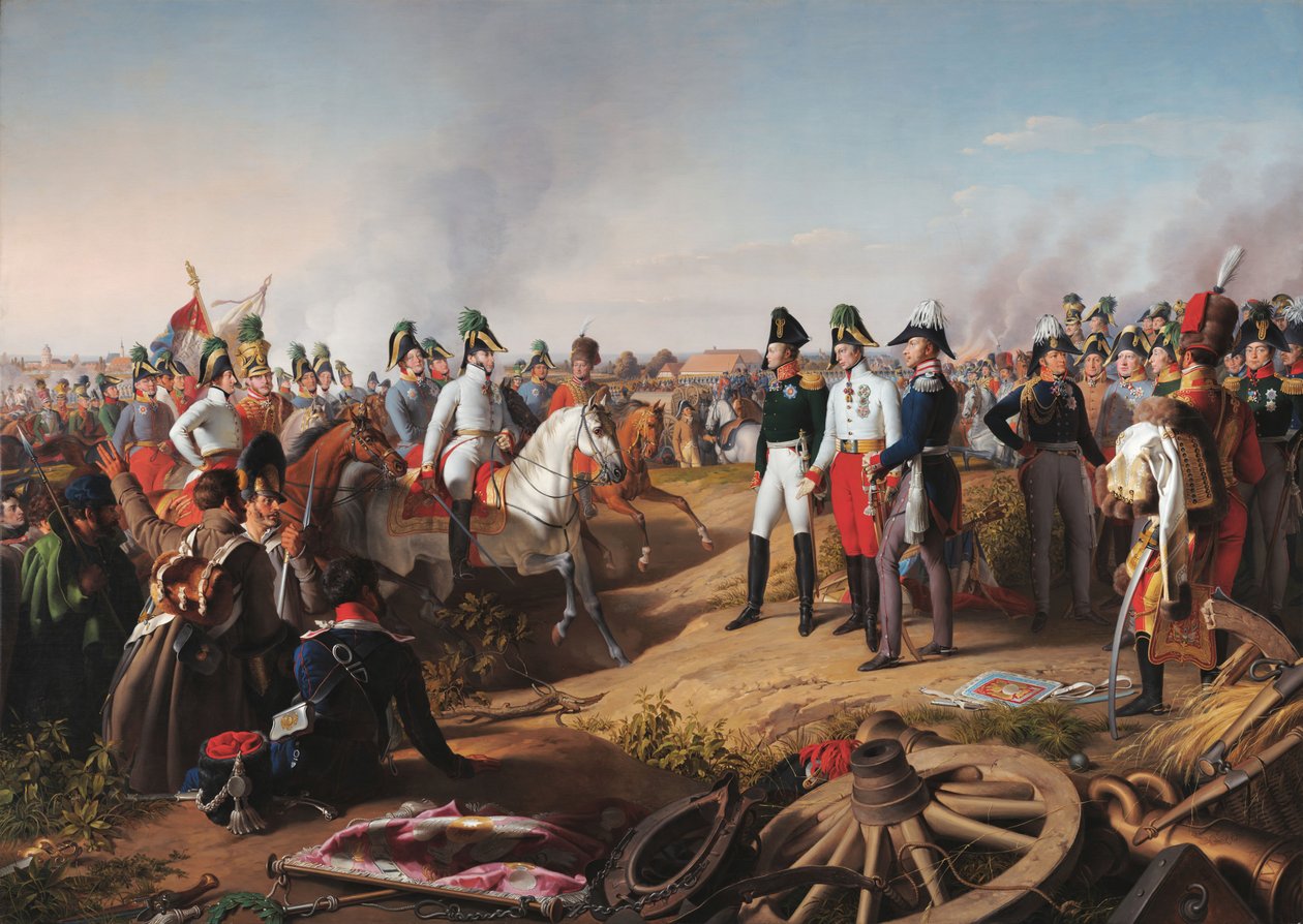 Segerförklaringen efter slaget vid Leipzig 1813 av Johann Peter Krafft