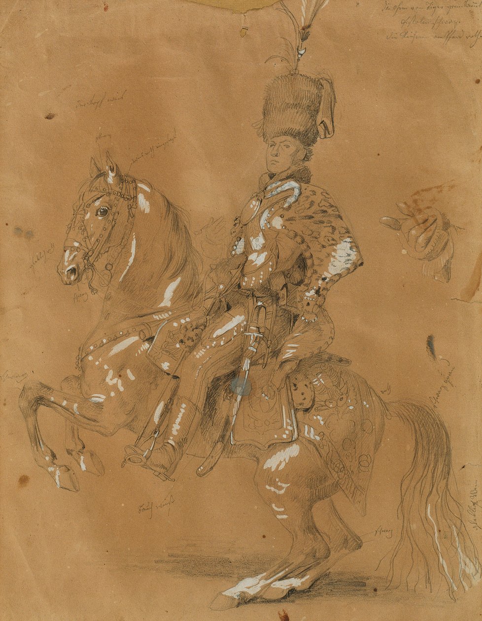Theodor Aron de Bistra till häst av Johann Peter Krafft
