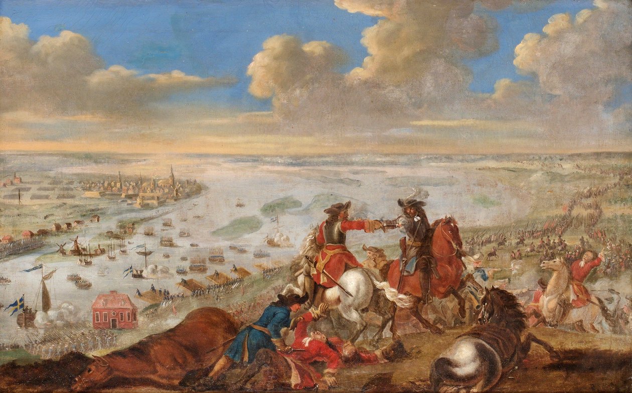 Karl XII korsar Düna 1701 av Johann Philip Lemke