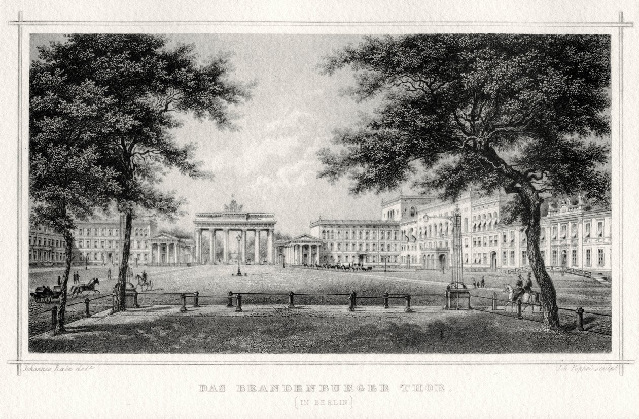 Brandenburger Tor, Berlin, 1800-talet. av Johann Poppei