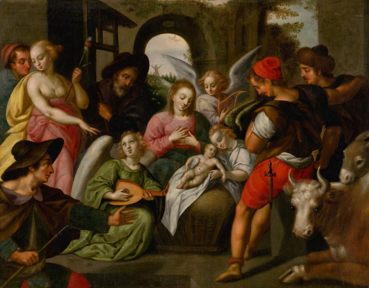 Herdarnas tillbedjan, ca. 1600. av Johann Rottenhammer