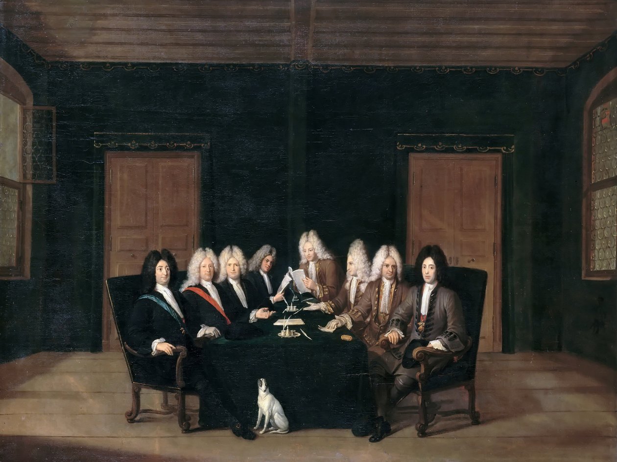 Utsände från fredskongressen i Baden den 7 september 1714 av Johann Rudolf Huber