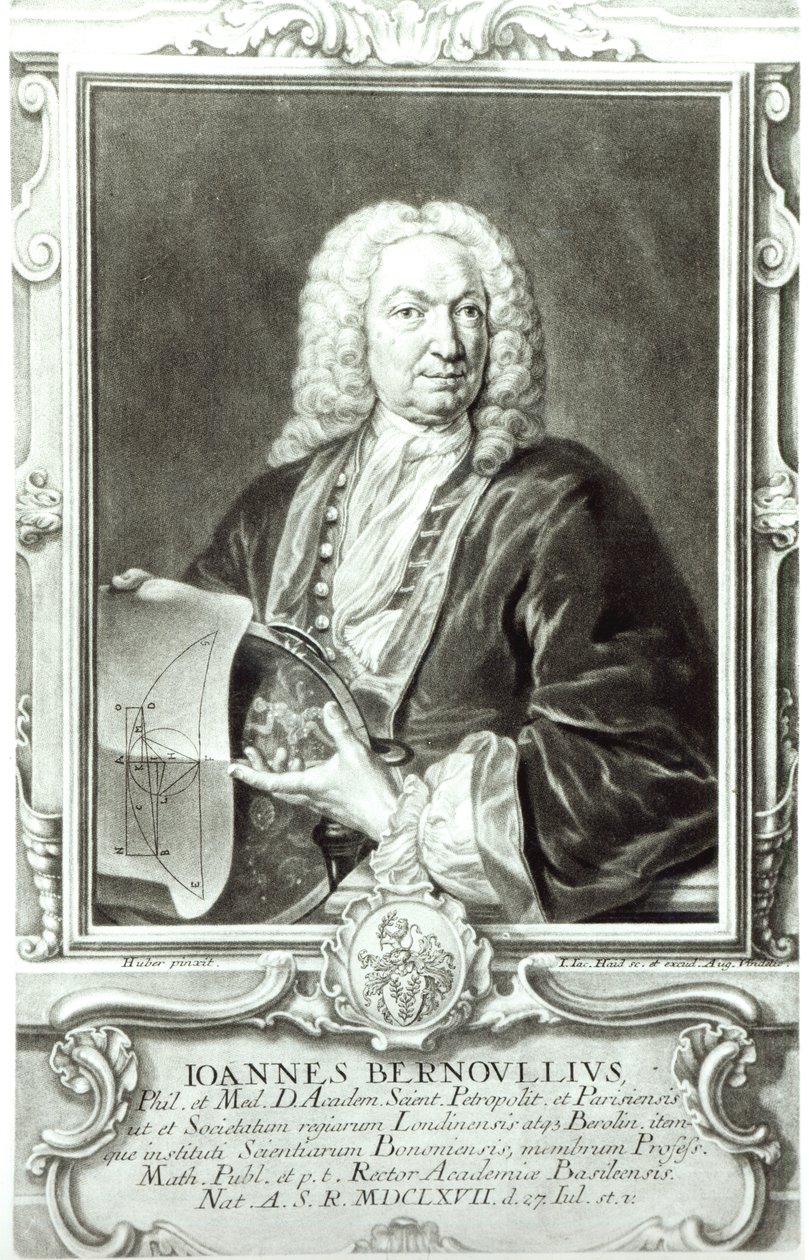 Porträtt av Jean Bernoulli (1667-1748) av Johann Rudolph the Elder Huber