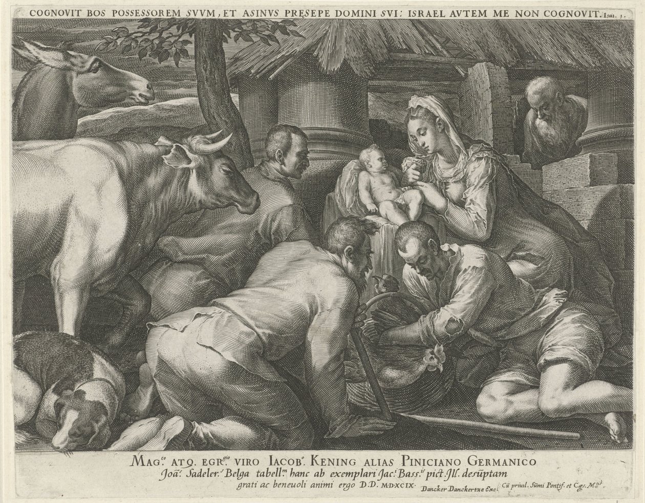 Tillbedjan av herdarna av Johann Sadeler (I)