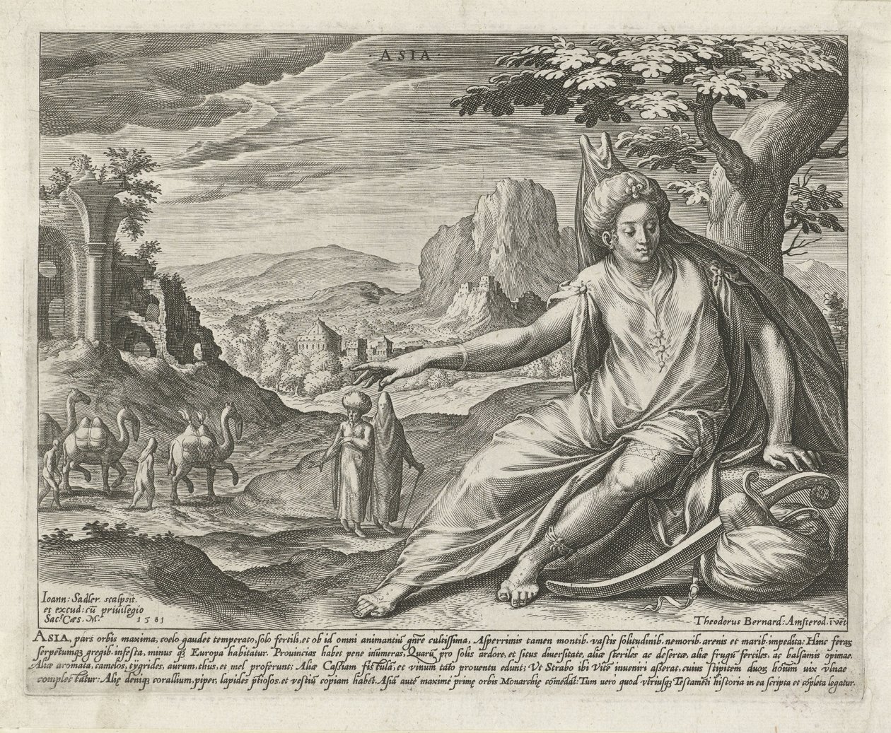 Asien Asien (titel på objekt) De fyra kontinenterna (serietitel) av Johann Sadeler (I)