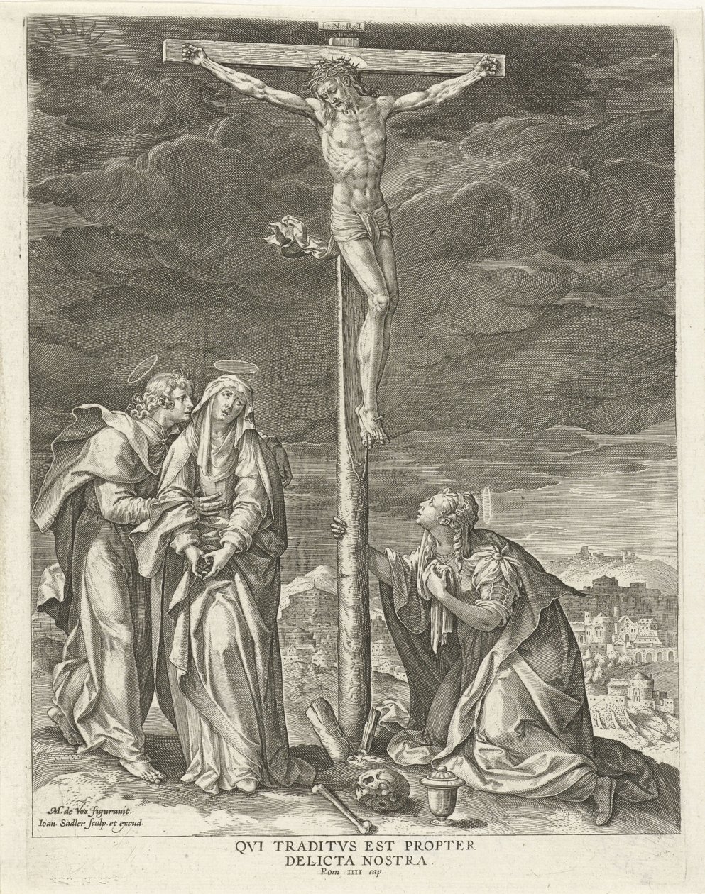 Kristus på korset Life of Christ (serietitel) Evangelica Doctrinae (serietitel) av Johann Sadeler (I)