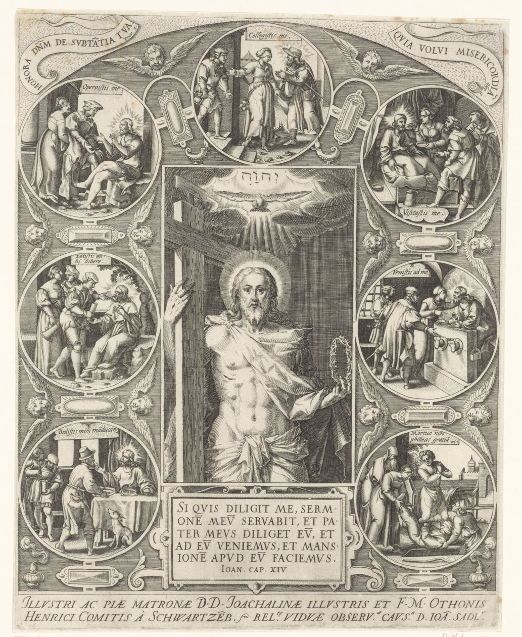 Kristus och barmhärtighetens verk av Johann Sadeler (I)