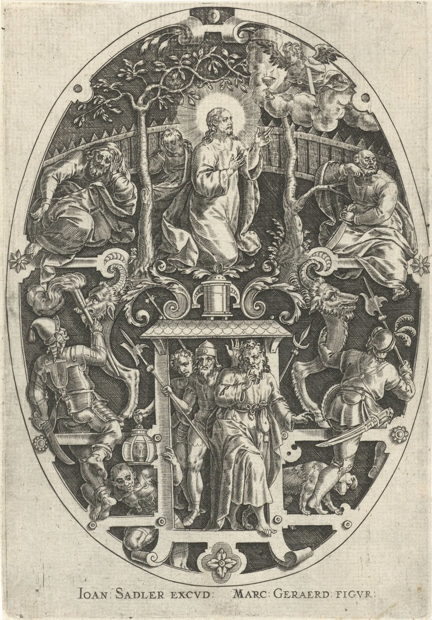 Kristus i Getsemane trädgård Passie van Christus (serietitel) The Passion of Christ, Our Redemption (serietitel) av Johann Sadeler (I)