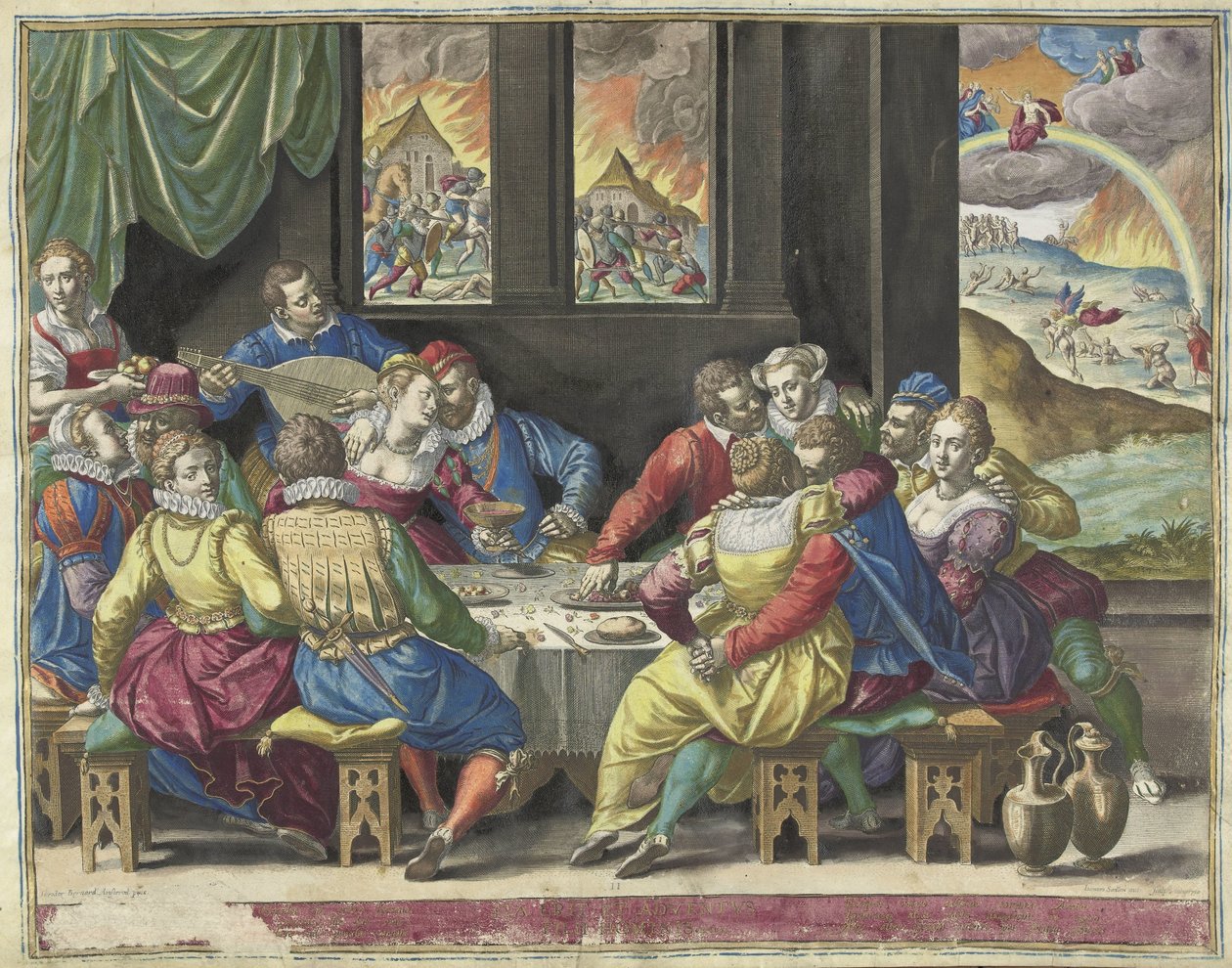 Mänskligheten väntar på den sista domen Ita erit et adventus filii hominis (titel på objekt) av Johann Sadeler (I)