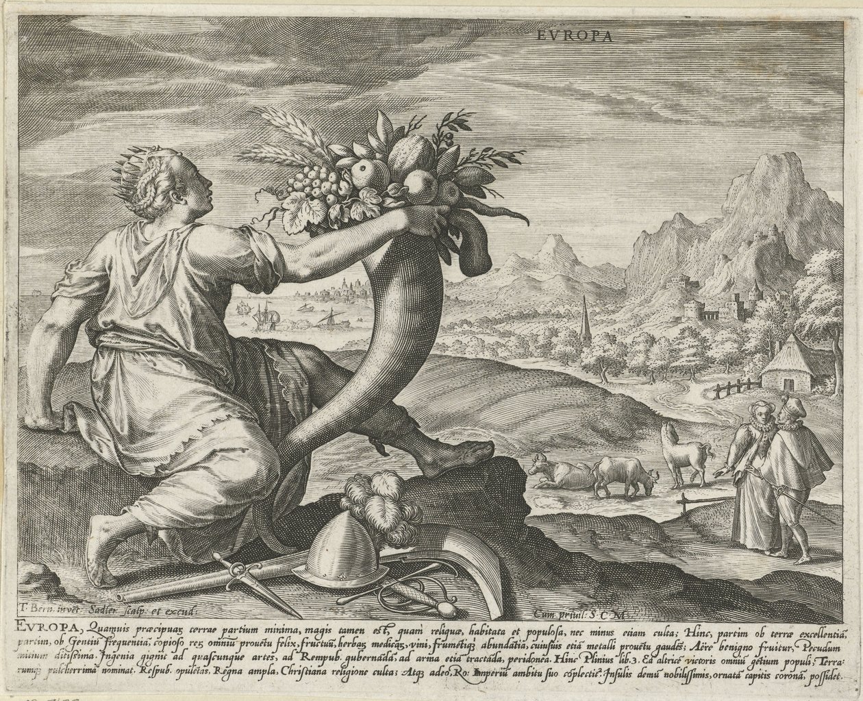 Europa Evropa (titel på objekt) De fyra kontinenterna (serietitel) av Johann Sadeler (I)