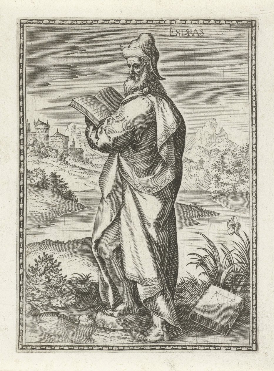 Ezra Esdras (titel på objekt) Personer i Gamla testamentet (serietitel) av Johann Sadeler (I)