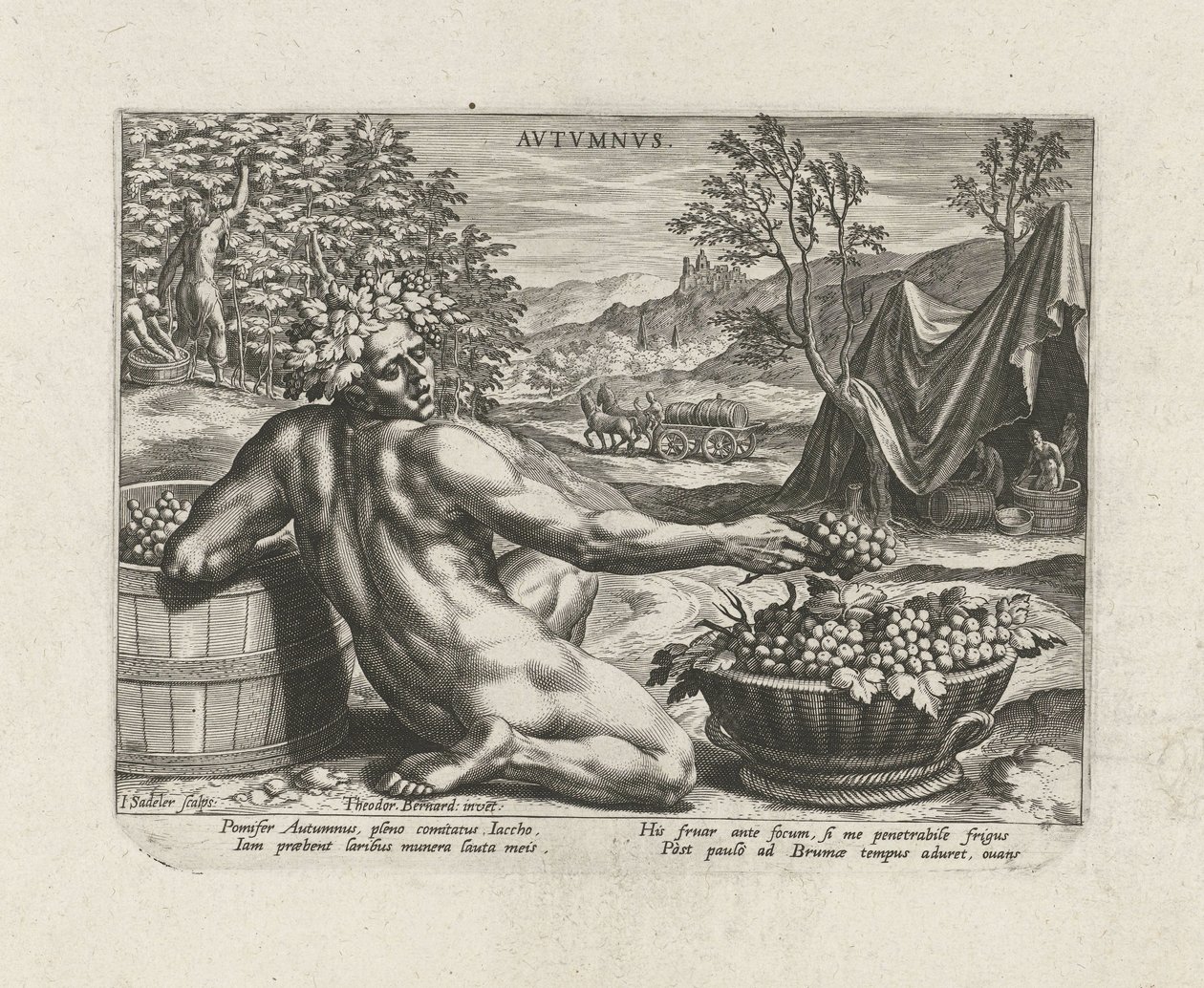 Höst Autumn Vs (titel på objekt) The Four Seasons (serietitel) av Johann Sadeler (I)