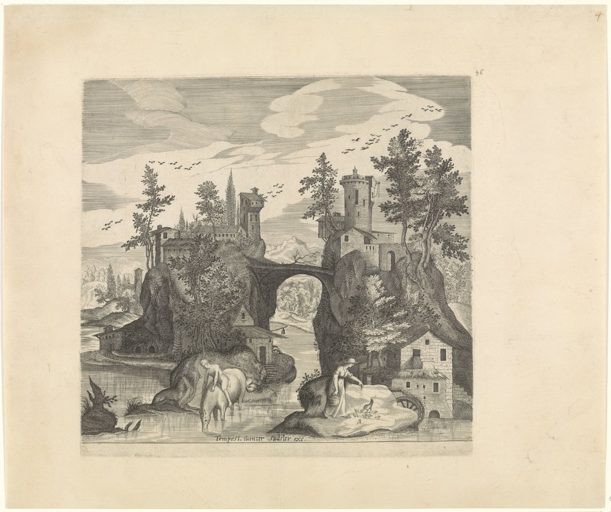 Landskap med två öar Italienska landskap (serietitel) av Johann Sadeler (I)