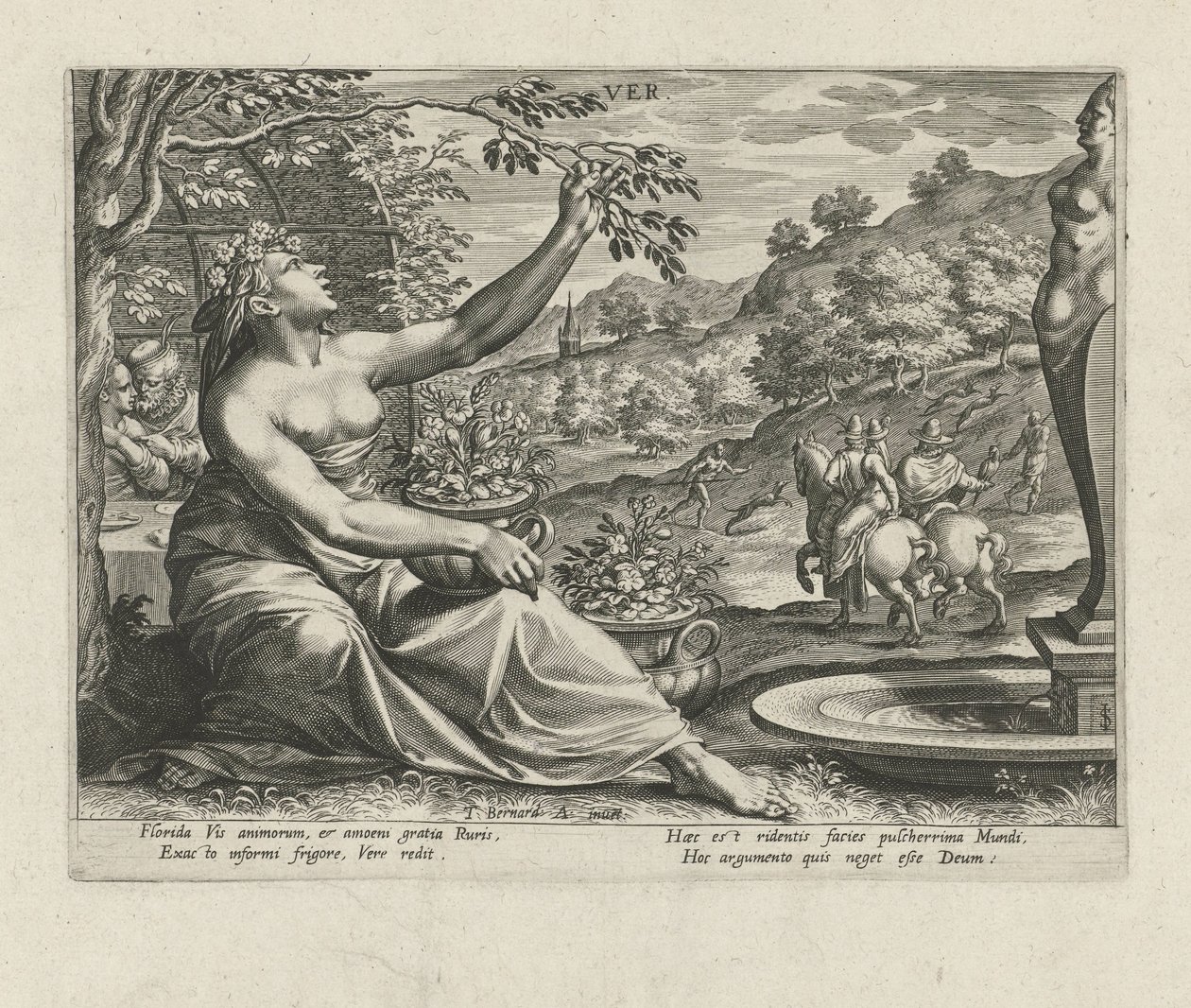 Vår Ver (titel på objekt) The Four Seasons (serietitel) av Johann Sadeler (I)