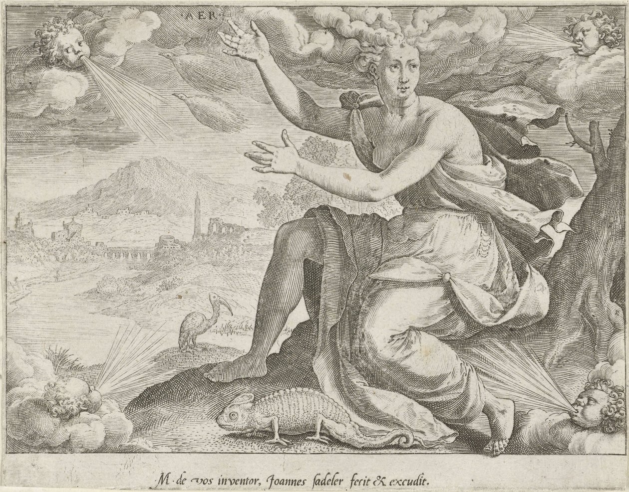 Himmel Aer (titel på objekt) De fyra elementen (serietitel) av Johann Sadeler (I)