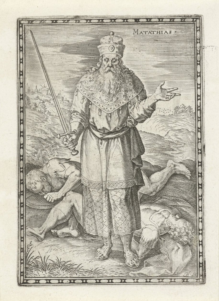 Mattias Matathias (titel på objekt) Gamla testamentets karaktärer (serietitel) av Johann Sadeler (I)