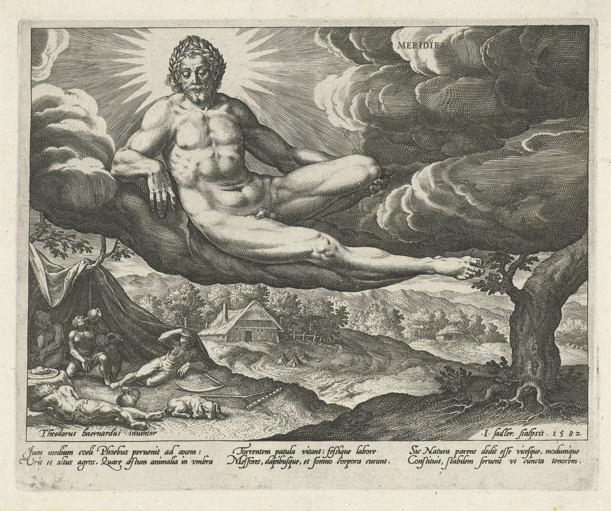 Eftermiddag Meridies (titel på objekt) De fyra delarna av dagen (serietitel) av Johann Sadeler (I)