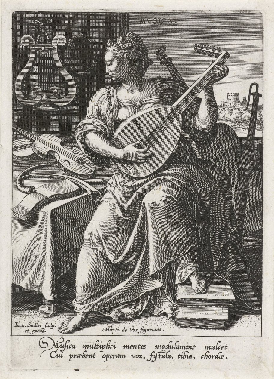 musik Musica (titel på objekt) The Seven Liberal Arts (artes liberales) (serietitel) av Johann Sadeler (I)