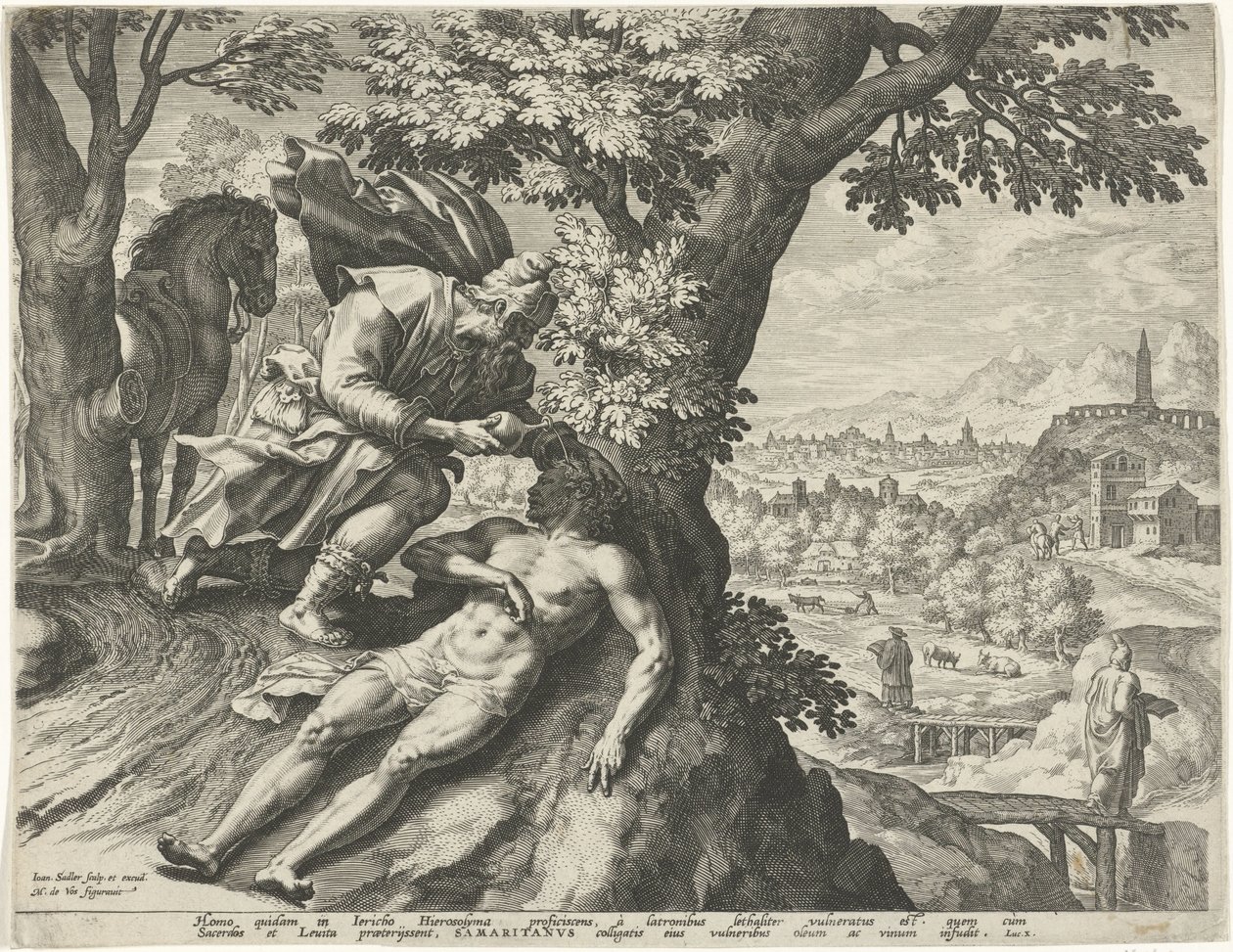 Liknelsen om den barmhärtige samariten av Johann Sadeler (I)