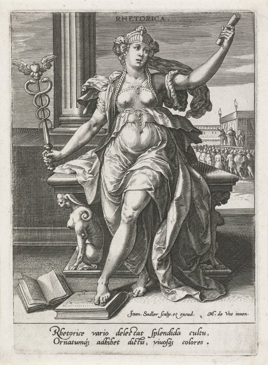 Retorik Retorik (titel på objekt) De sju liberala konsterna (artes liberales) (serietitel) av Johann Sadeler (I)