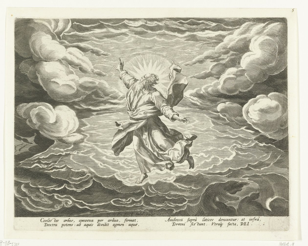 Skapandet av luft och vatten Creation of the World (serietitel) av Johann Sadeler (I)