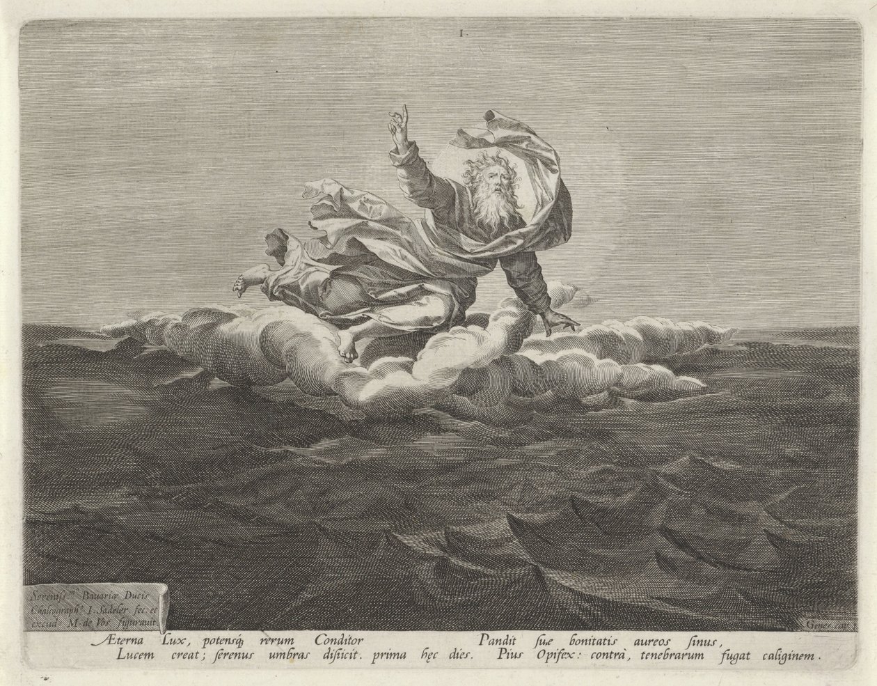 Skapandet av ljus och mörker Creation of the World (serietitel) av Johann Sadeler (I)