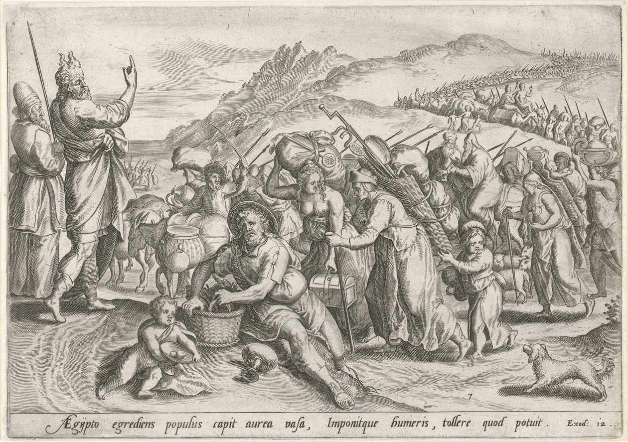 Exodus från Egypten Historia om Moses före uttåget (serietitel) Historia plagarum in Aegijpto (serietitel) av Johann Sadeler (I)