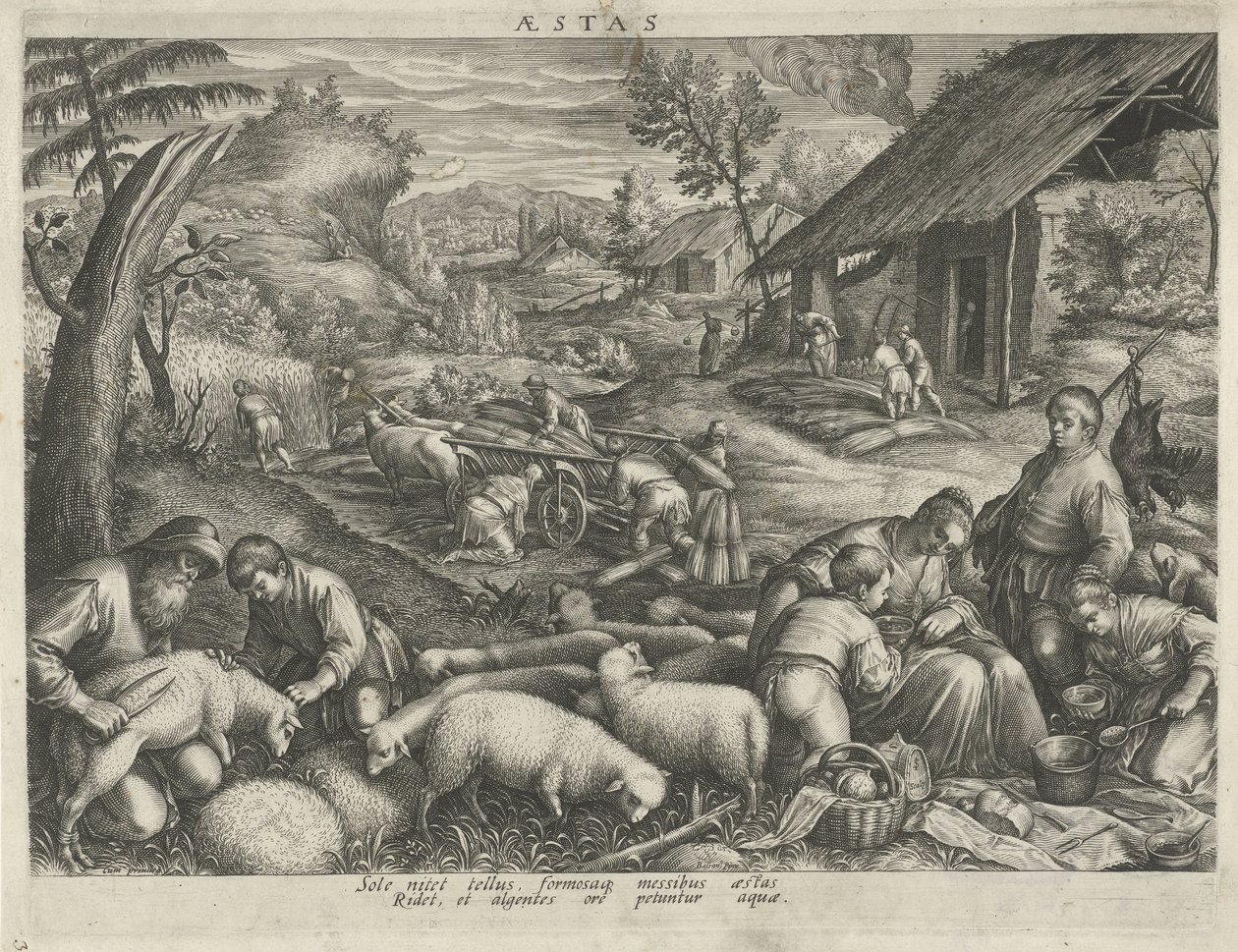Sommar Aestas (titel på objekt) Four Seasons (serietitel) av Johann Sadeler (I)