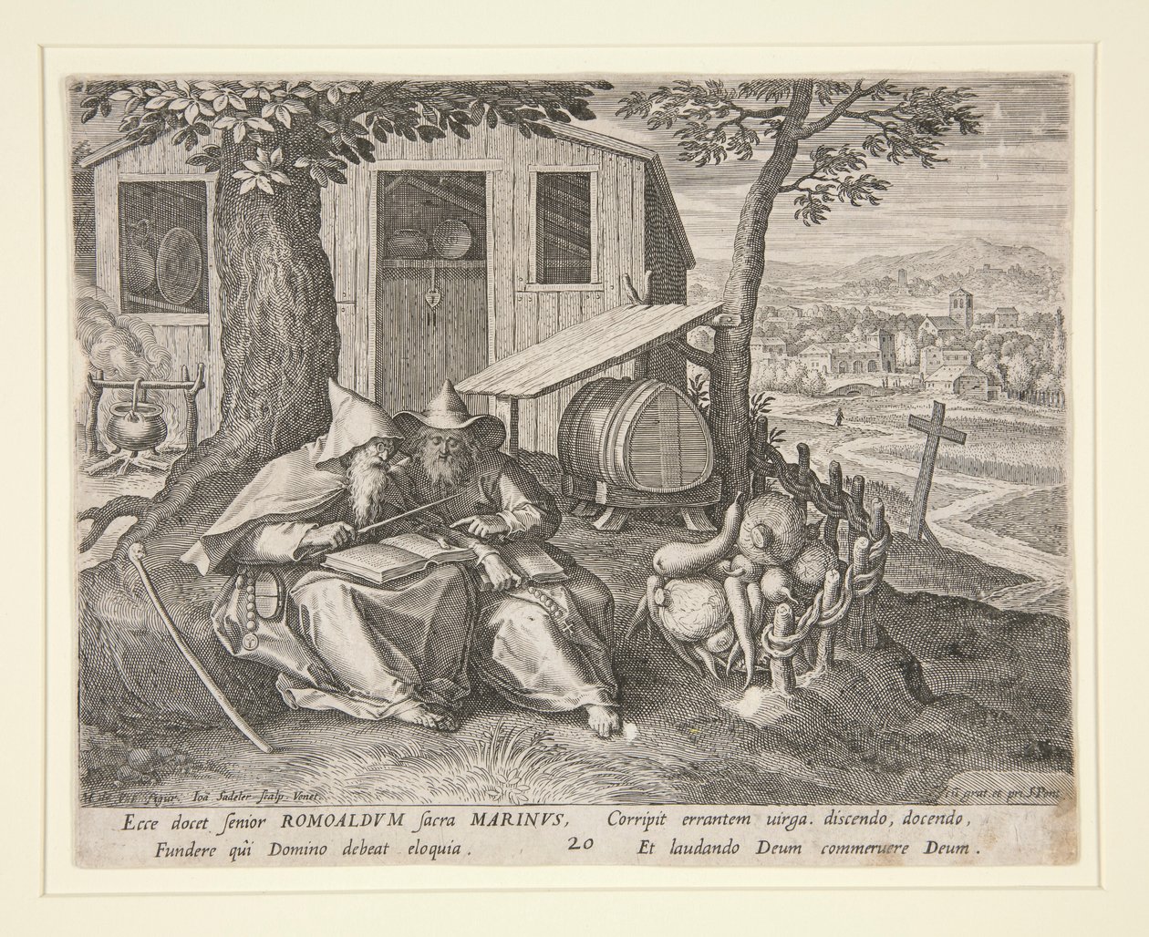 De heliga Romuald och Marinus (från Oraculum Anachoreticum, 20) av Johann Sadeler I