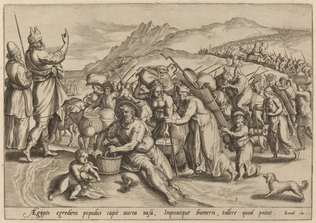 Uttåget från Egypten, 1585. av Johann Sadeler I