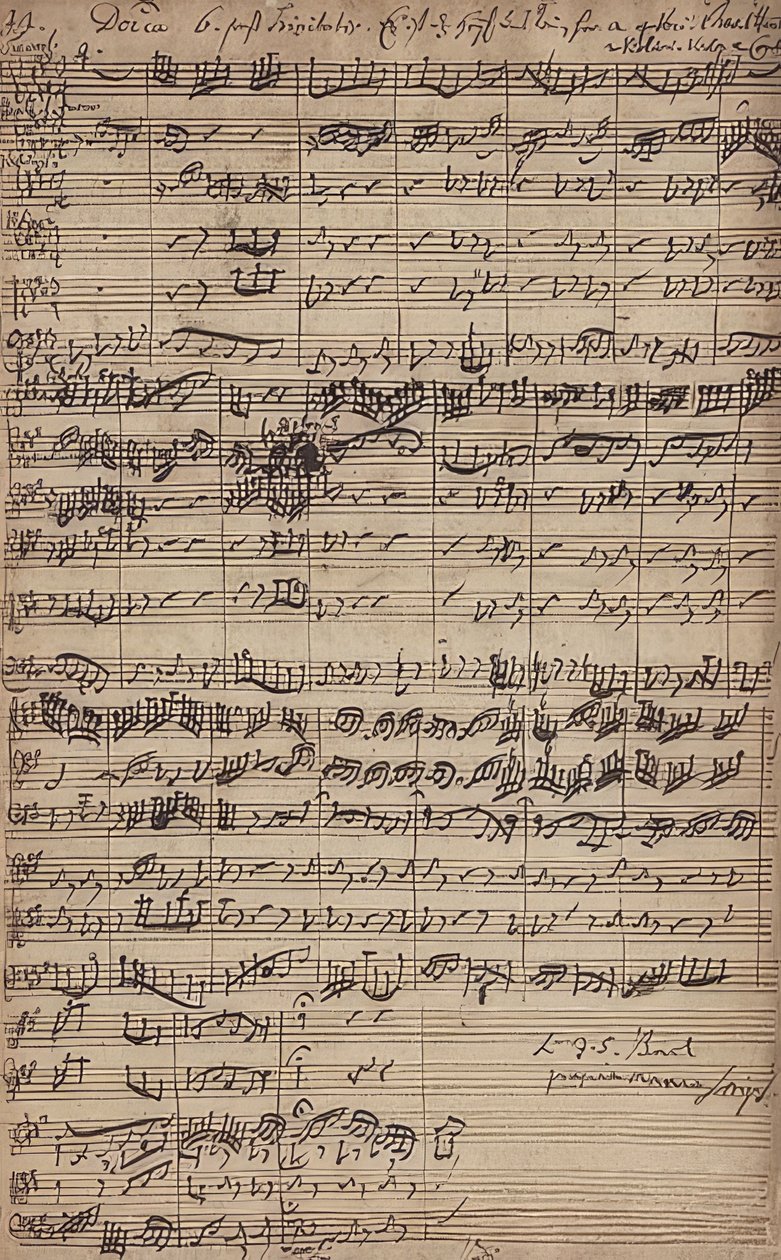Manuskript till kantaten Es ist Heil vi kommer hit (BWV 9) av Johann Sebastian Bach