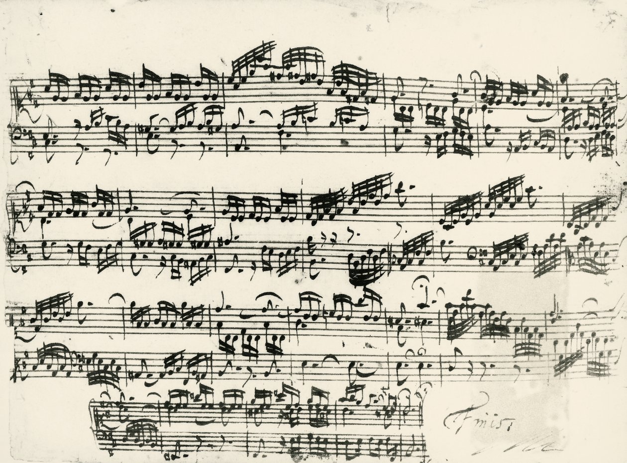 Partitur för 15 uppfinningar BWV 772-801, tvådelad kontrapunktisk av Johann Sebastian Bach (1685-1750) av Johann Sebastian Bach
