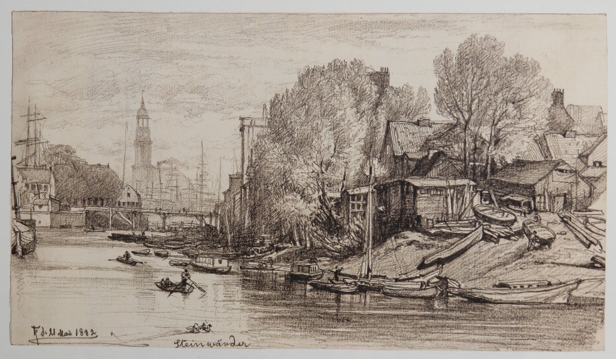 På Steinwerder 21-05-1882 av Johann Theobald Riefesell
